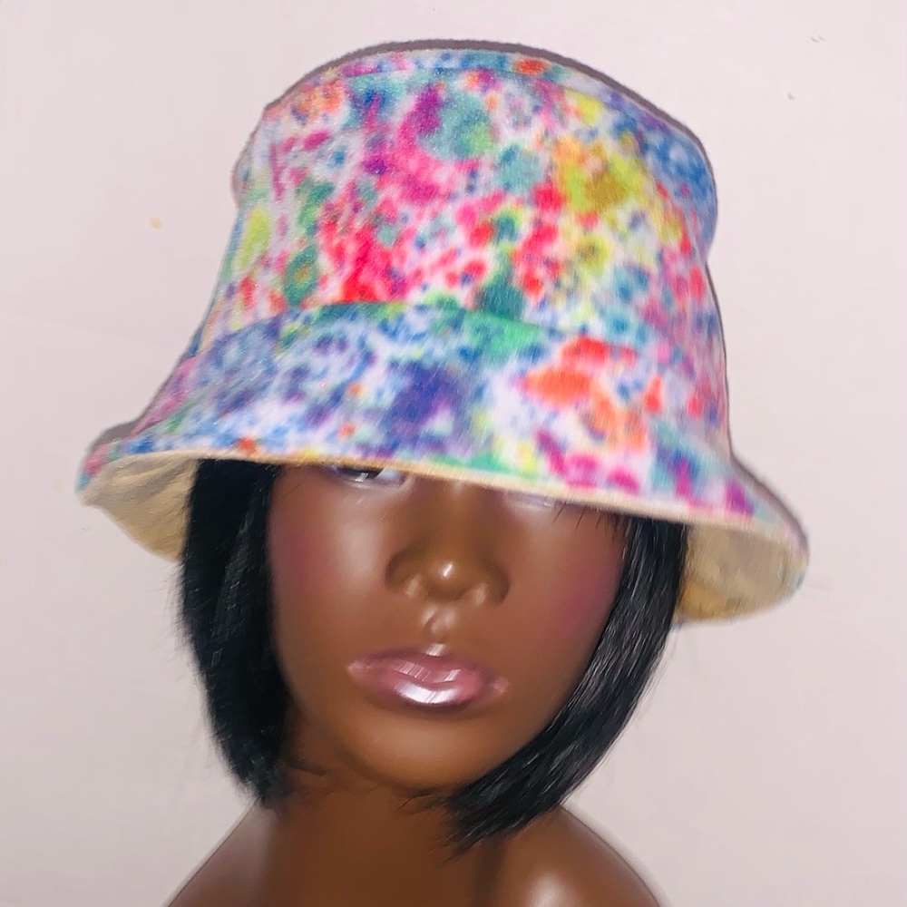 Paint splatter double layer reversible Fleece Bucket Hat